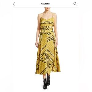 Ganni Yellow Printed Camisole & Matching Skirt